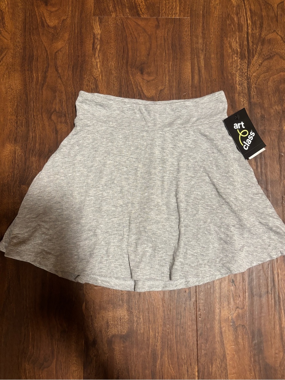 Art Class Girls’ Knit Ribbed Skort - Heather Grey S